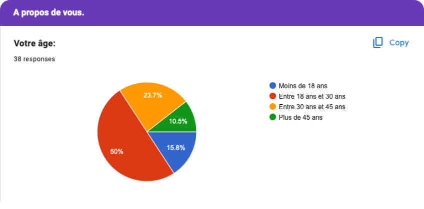 Capture d'écran du questionnaire